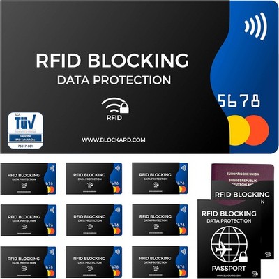 TÜV geprüfte RFID Blocker NFC Kartenhülle | 12 Schutzhüllen für Kreditkarte, EC 