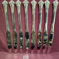 53pc  Oneida STAINLESS SCROLL 13-07 FLATWARE SET 8 PLACE SETTINGS + SERV No Mono