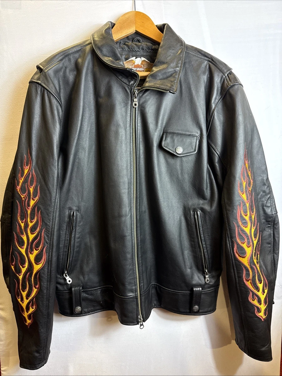 ジャケット・アウター Harley-Davidson Flame Leather Jacket Harley Davidson Leather Jacket Flames for sale | eBay