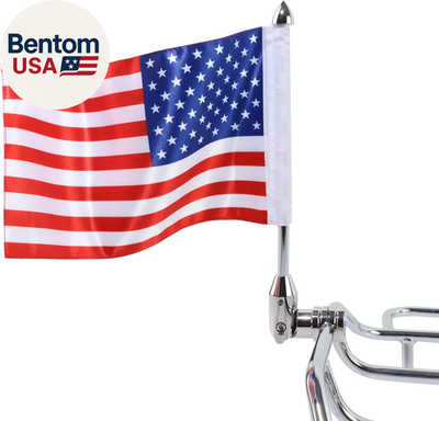 #ad Fold down Motorcycle Flagpole Mount for Harley Road King Touring Spring Honda Go $41.14