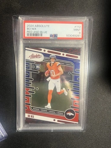 Bo Nix 2024 Absolute Red And Blue Rookie Psa 9