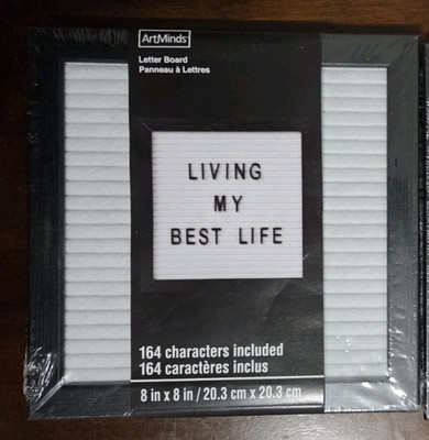 Art Minds Letter Board Message Board Black Frame White Felt 8'' 164 Characters