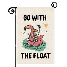 Go With The Float Garden Flag, Double Sided Yard Outdoor Farmhouse Lawn Porch...