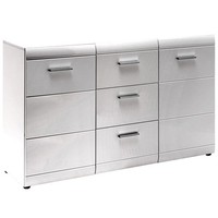 Sideboard 144Cm Hochglanz Weiß Flurschrank Kommode Highboard Schrank Anrichte