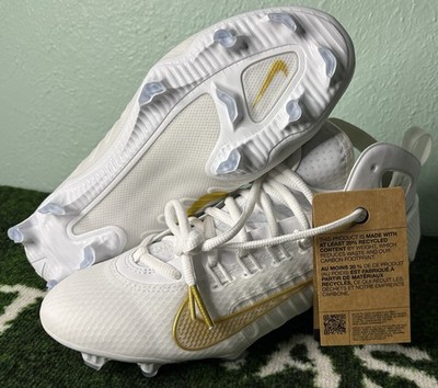 US Men s 6.5 - Nike Huarache 9 Elite Mid LAX  White Metallic Vivid Gold 