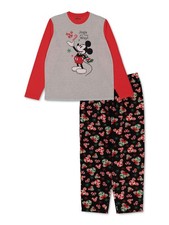 HYBRID APPAREL Womens Black Top Long Sleeve Straight leg Pants Pajamas S