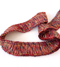 Vintage 1,75" SZCZOTKA FRĘDZLE WYKOŃCZENIE Czerwone złoto Czarne 32" Szycie Craft CONSO STYLE