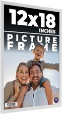 12x18 Frame White Real Wood Picture Frame Width 0.75 inches  Interior Frame Dep