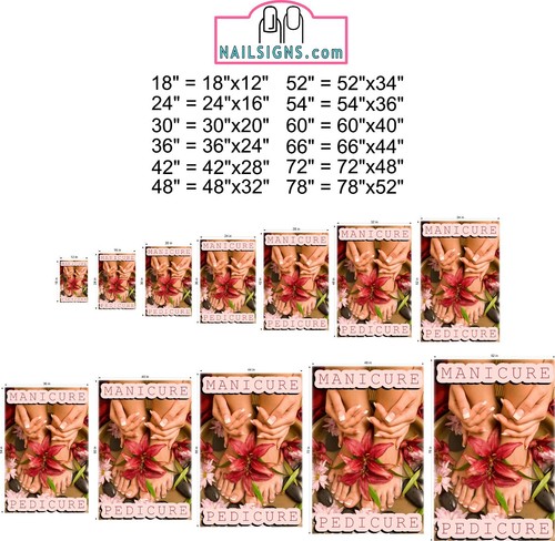 Pedicure Manicure 14 Wallpaper Fabric Poster Adhesive Backing Décor ad Vertical - Picture 3 of 10