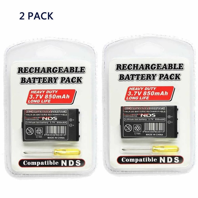 2 pack Battery Replacement 3.7v 850mah for Nintendo DS 1st gen NDS +Screwdriver 2 pack Battery Replacement 3.7v 850mah for Nintendo DS 1st gen NDS +Screwdriver