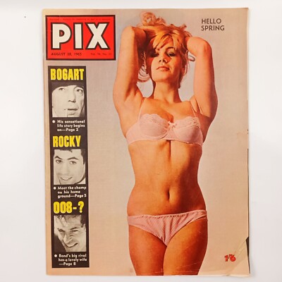 Pix August 28 1965 Helen Chantel Bogart Bacall Rocky Gattellari Agent OSS 117 Gd