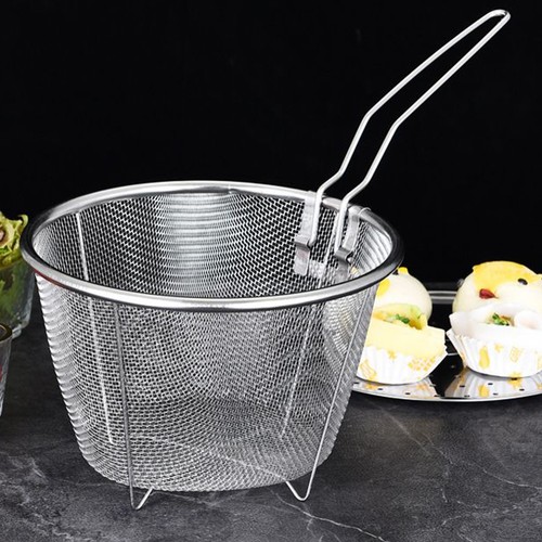 Deep Fryer Pot Stainless Steel Frying Pot with Basket Practical Cooking grft - Foto 4 di 11