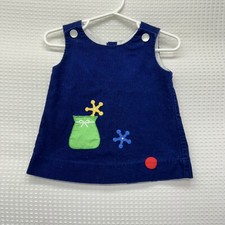 Vintage retro blue corduroy jumper dress Shirt size 12m