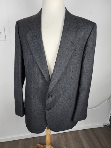 No O Cerruti Mens 42R Gray Check Plaid 100% Wool Suit S11 - Picture 7 of 24