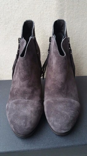 Stivaletti Rag & Bone Margot nuovi con scatola 39 9 asfalto scamosciato grigio frange erpice - Foto 7 di 12