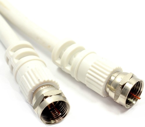 2M TV FREEVIEW RF COAXIAL F PLUG TO F PLUG LEAD SKY VIRGIN CABLE MOULDED M PLUGS - Picture 1 of 2