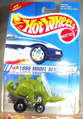 #ad 1995 Vintage Hot Wheels #345 1995 Model Series 4 12 SPEED A SAURUS Green w BW Sp $9.64