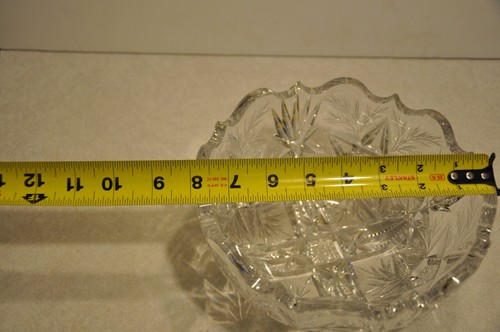 Cut Crystal Bowl 8" Diameter With Saw Tooth Edge GC - Picture 4 of 6