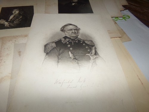 Lotto 71 stampe antiche Annie Besant Nellie Grant Winfield Scott Cherokee 1800 - Foto 14 di 19