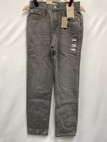 Levi's Low Pro A09640017 Womens Gray Denim Mid Rise Straight Leg Jeans Size 24