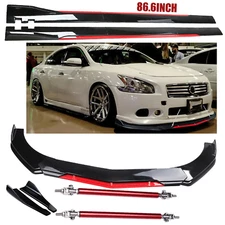 Front Bumper Lip Splitter Spoiler 86.6Side Skirt Body Kit For Nissan Maxima