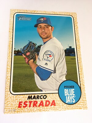 2017 Topps Heritage Jumbo 5x7 Marco Estrada Blue Jays 61 # d 01/10 Gold