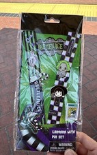 BEETLEJUICE Monogram Lanyard  Pin Set SDCC 2024 Comic Con Exclusive IN HAND