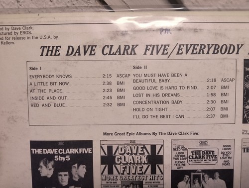 The Dave Clark Five , Everybody Knows , BN 26354 Epic Records Tested VG - Picture 4 of 9