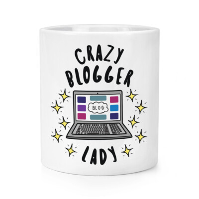 Crazy Blogger Lady Stars Makeup Brush Pencil Pot Funny Blogging Mum ...