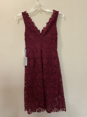 astr the label lace midi dress burgundy ASTR the Label | Ruffle Detail Lace Maxi Dress in Deep Plum
