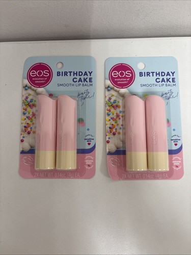 eos Natural Shea Lip Balm- Birthday Cake, 0.14 Ounce - Lot Of 2 B87-45 - Picture 1 of 2