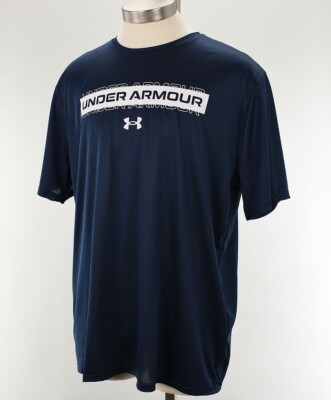 UNDER ARMOUR Navy Blue Performance Graphic Lightweight Training T Shirt M NWT