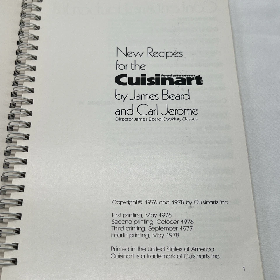 New Recipes For Cuisinart Food Processor by James Beard and Carl Jerome-1978 - Image 3 of 4