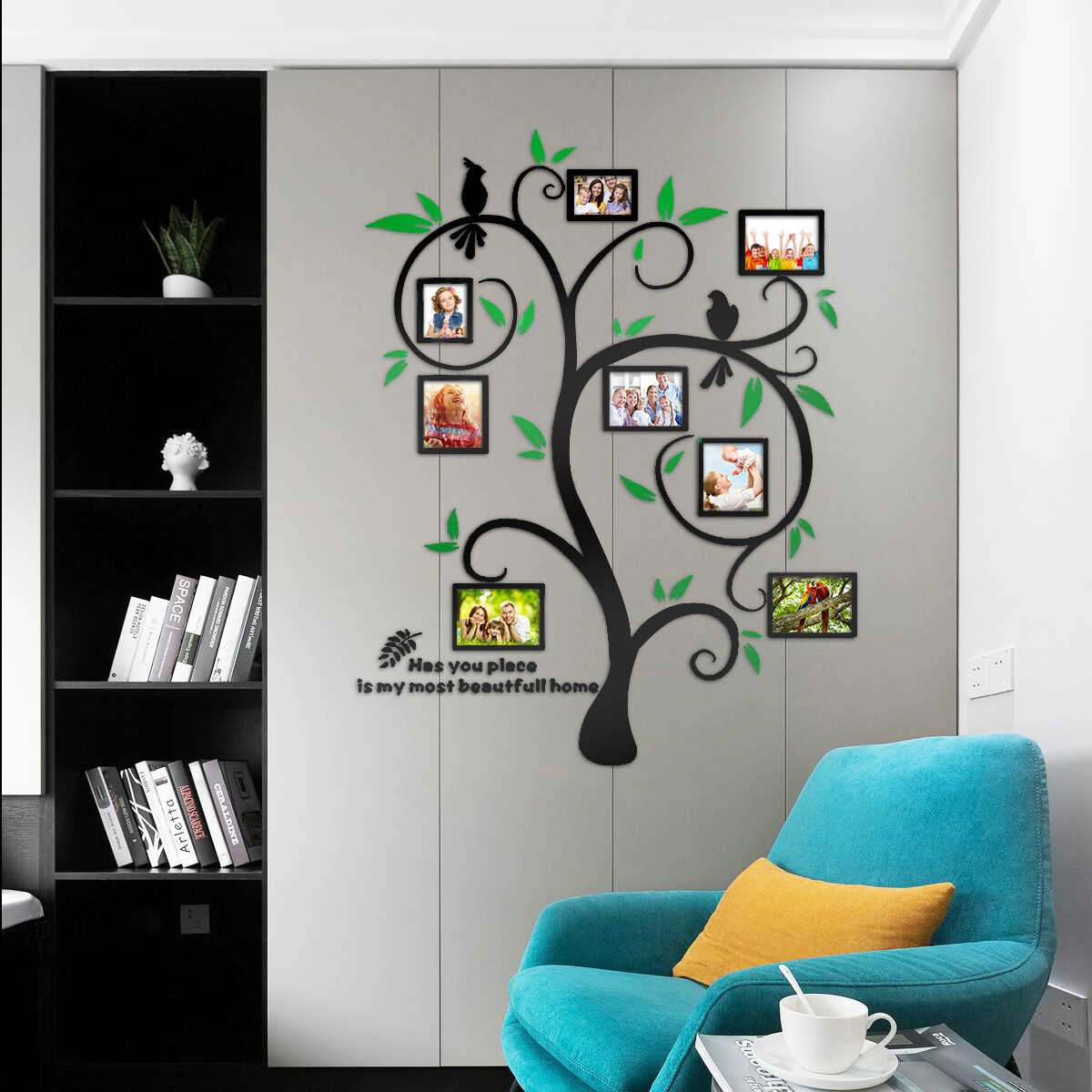 Family Tree Wall Sticker Decor Picture Frame Collage DIY Acrylic for