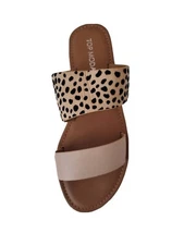Top Moda Malik-30 Nude Cheetah Sandal Flat Slip On Sizes Available 