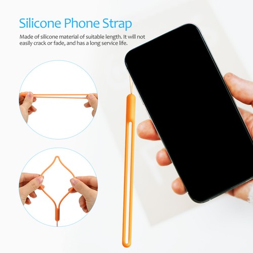 24 Pcs Mobile Phone Straps Silicone Elastic Lanyard Hand Wrist for - Zdjęcie 7 z 11
