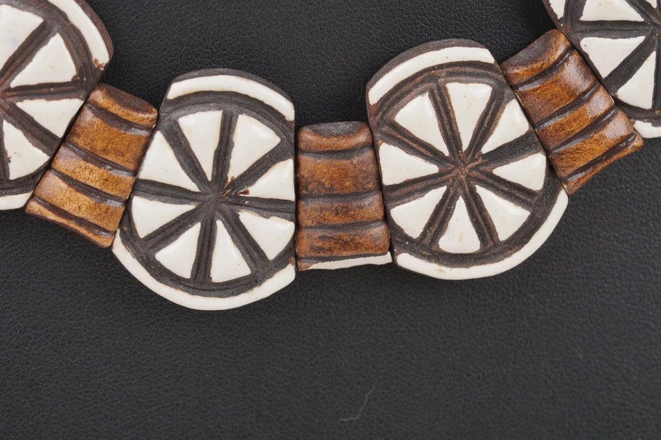 Antique Tiki Isle Handmade Coconut Shell Enamel Necklace Earrings & Bracelet Set - Image 2 of 4