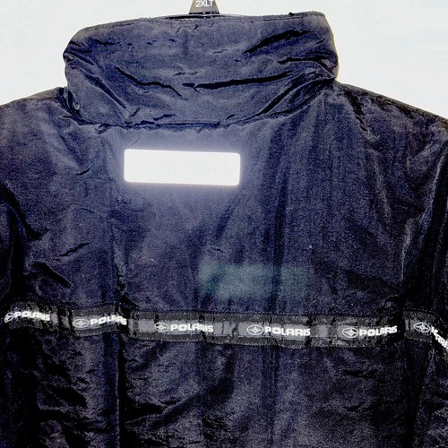 Polaris Dark Black Quilted Jacket Several Pockets Sz L White Logo’s. Very Nice! - Picture 3 of 6