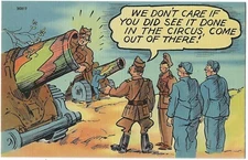 MILITARY COMIC POSTCARD CAMP DAVIS HOLLY RIDGE NC HUMAN CANNONBALL MH17 & 70810