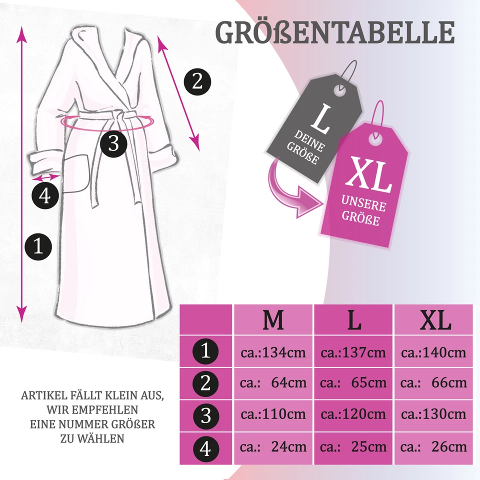 Damen Bademantel lang Morgenmantel Saunamantel flauschig Sauna Spa Kapuzenmantel - Bild 2 von 4