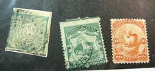 Peru  Stamp Scott# 14,16 Used, 17 MH  Coat of Arms, Liama 1866-68 L446