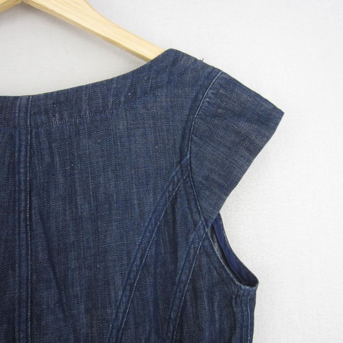 Levis Dress Womens Medium 12 Blue Denim Chambray Straight Sheath Pockets Retro - Picture 8 of 19