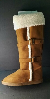 Faux Shearling Suede  Flat Boots Sioux Falls sz 7 (Cont. US Shipping Only) 