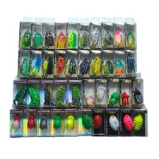 40Pcs Hollow Body Frog Fishing Lures Topwater Mouse Rat Round Frog