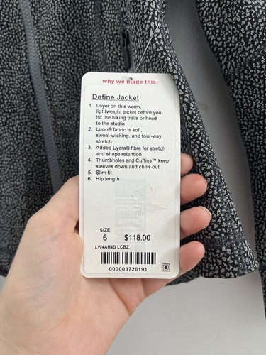 NEW Lululemon Define Jacket Sz 6 - Picture 8 of 8