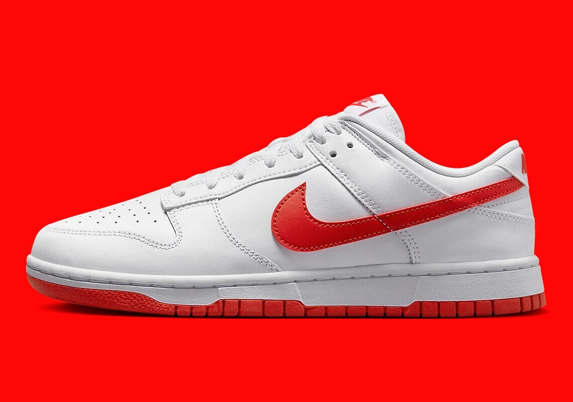Мужские кроссовки Nike Dunk Low Retro White Picante Red DV0831-103
