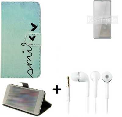 Handyhülle für Cubot P50 + headset Schutzcase Wallet Flipstyle