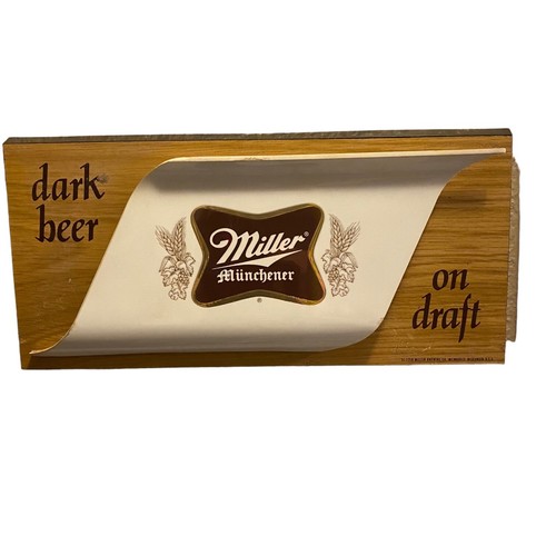 Vintage Miller Munchener Beer Plastic sign dark beer on draft RARE Milwaukee - Picture 2 of 7