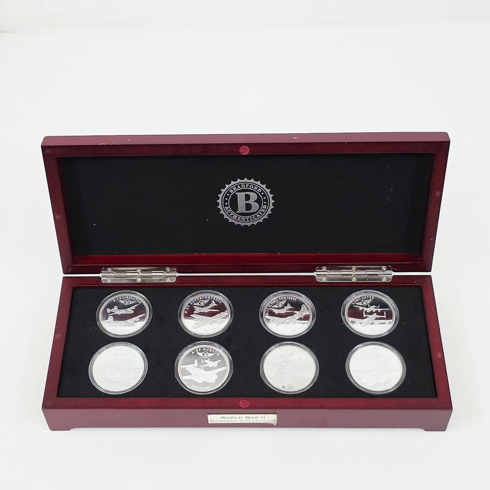 WWII Bombers One Crown Coin Set Bradford Exchange 75th Anniversary w/ Case - Image 2 of 4