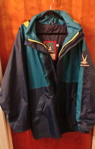 90's Helly Hansen Rain Jacket Multicolor Yachting Hooded Men's XL